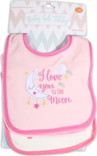 Cangaroo Σαλιάρα Υφασμάτινη Tibby Pink 3τμχ