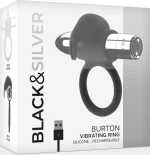 Black & Silver Burton Rechargeable Cock Ring