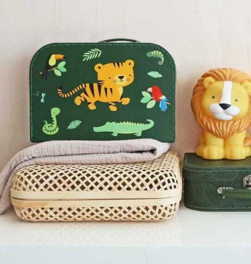 Little Lovely Company Διακοσμητικό Βαλιτσάκι Jungle Tiger 2τμχ