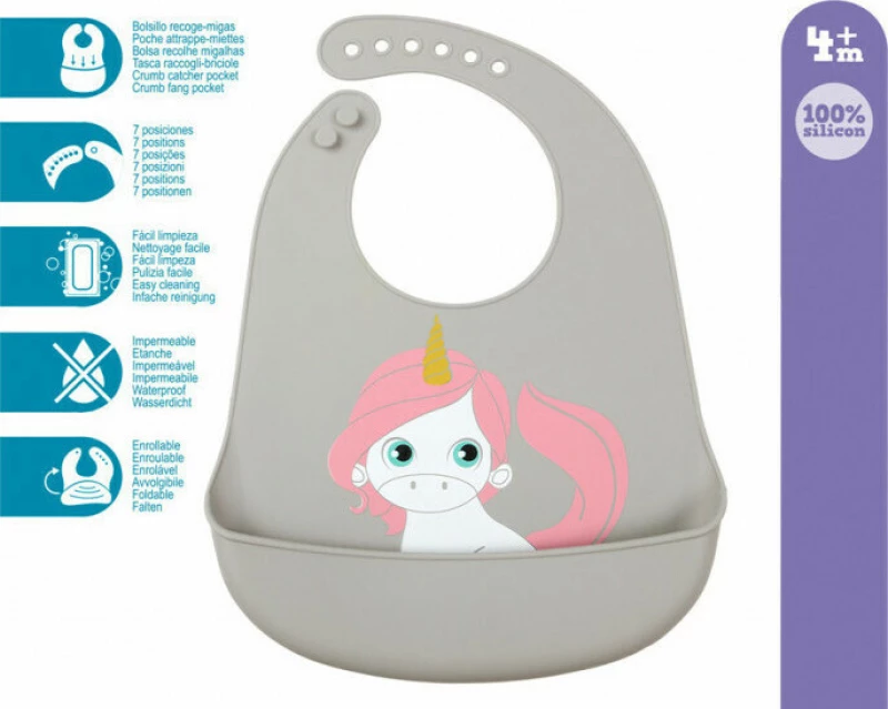 Kiokids Σαλιάρα Σιλικόνης Unicorn