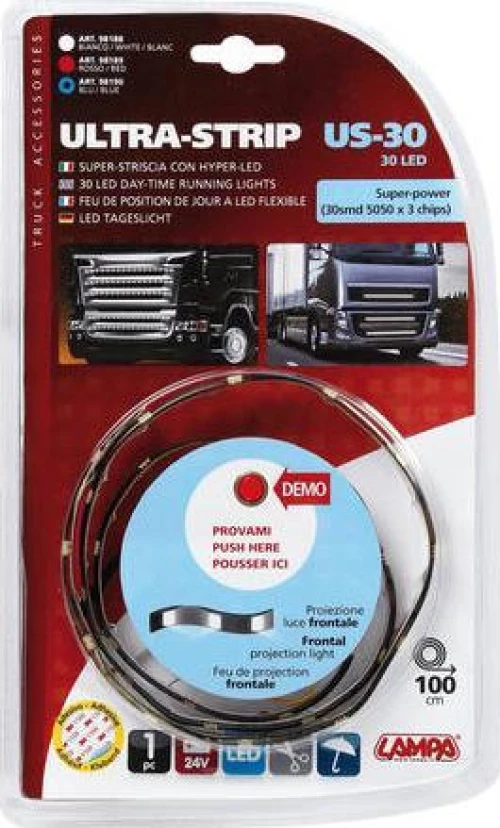 Lampa US-30 Ultra-Strip Day Time Running Lights 24V/100cm Blue