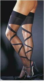 Cottelli Collection Suspender Stockings Black