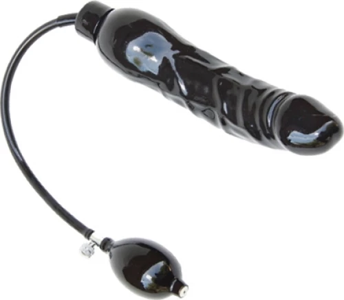 Inflatable Solid Dildo - Black XL