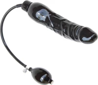Inflatable Solid Dildo - Black XL
