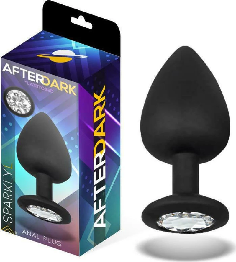 Sparkly Butt Plug with Jewel Silicone Size L 9.5 cm x 4.5 cm