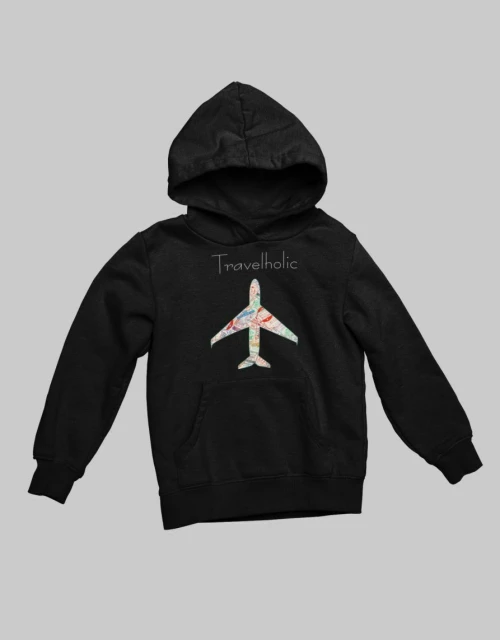 Travelholic Παιδικό Hoodie - BLACK