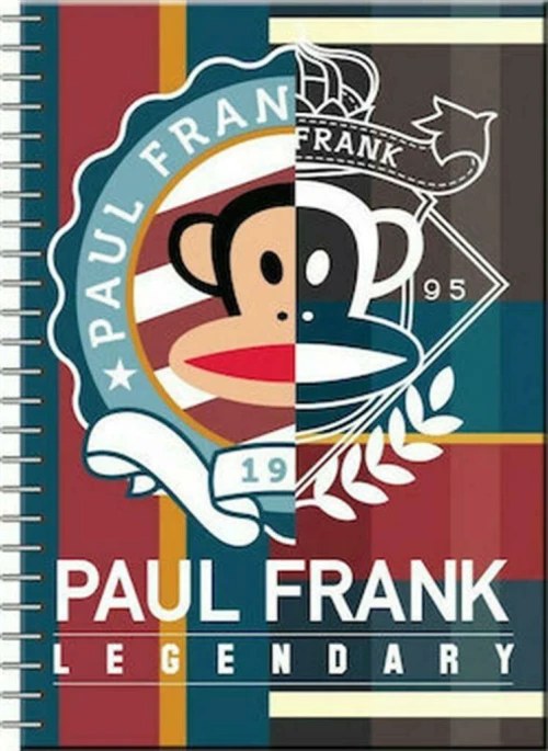 Paul Frank Σπιράλ Τετράδιο Ριγέ Α4 2 Θεμάτων Preppy