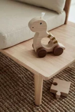 Kids Concept Ξύλινος Τροχήλατος Δεινόσαυρος Μπεζ