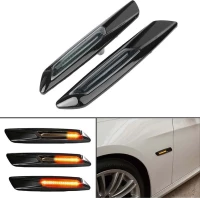 Φλας LED για BMW Σειρά 1 E81 / E82 / E87 / E88 / X3 E83 / F10 Look Led Dynamic Γυαλιστερό Μαύρο Φιμέ 2τμχ