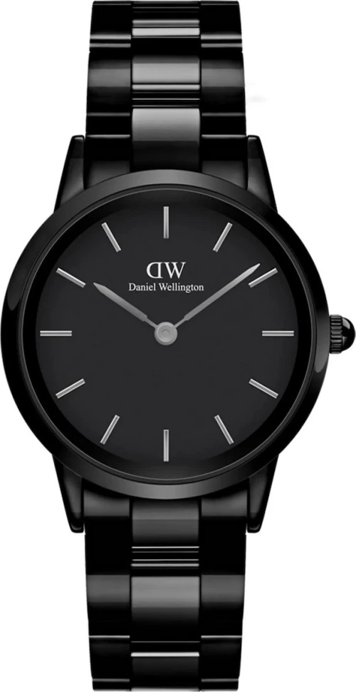 Daniel Wellington Ρολόι Iconic Link Ceramic με Μεταλλικό Μπρασελέ σε Μαύρο χρώμα