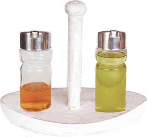 Λαδόξυδο διπλό “Βαρκούλα” ξύλινο λευκό 2 Θέσεις 01-292