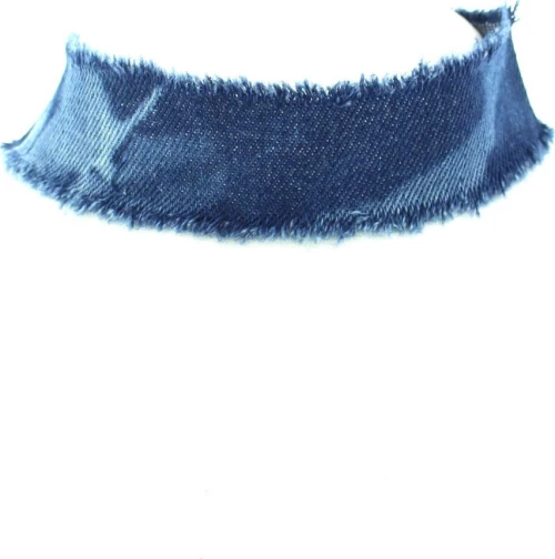 3cm Width Frayed Edge Denim Choker