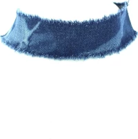 3cm Width Frayed Edge Denim Choker