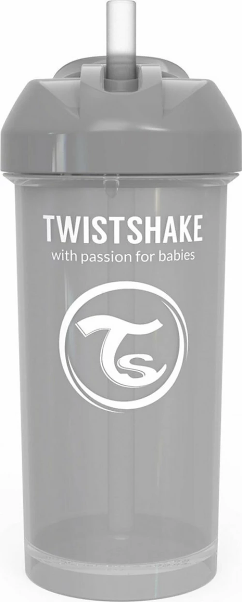 Twistshake Κύπελλο Straw Cup 360ml 6+ Μηνών Pastel Grey