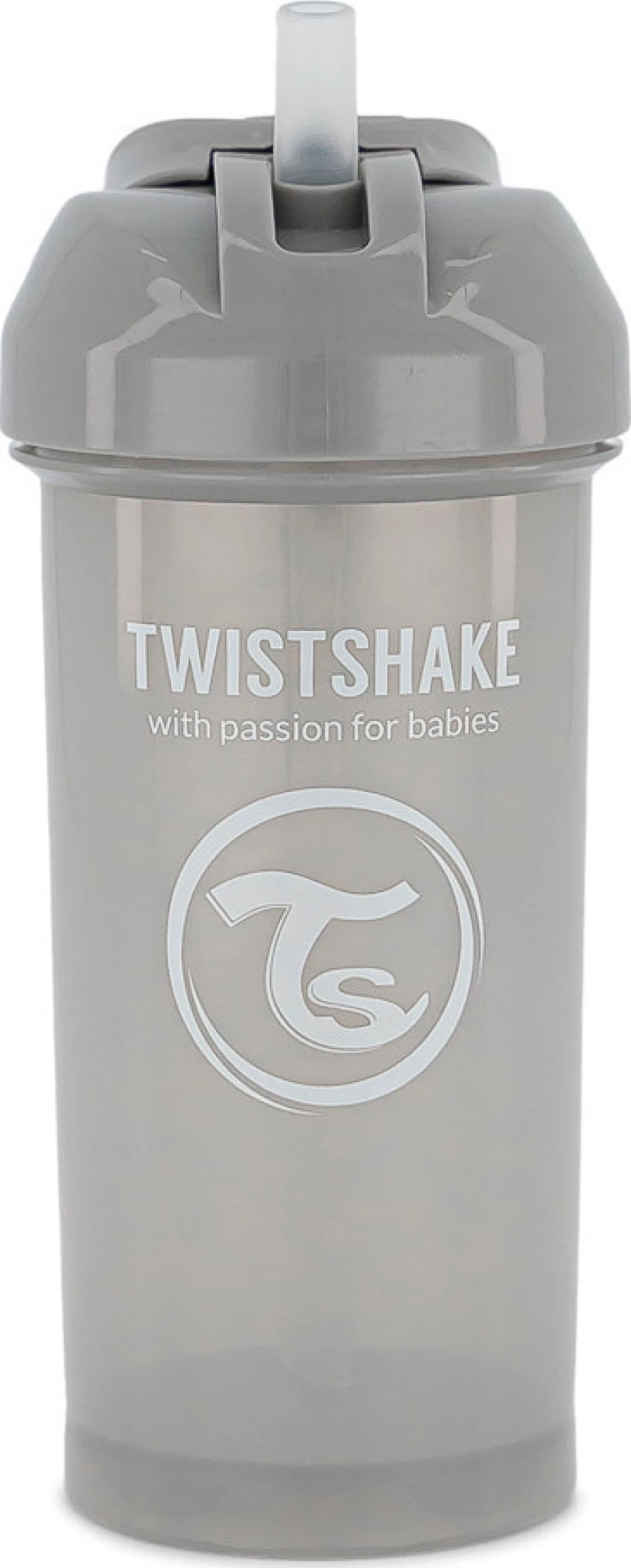 Twistshake Κύπελλο Straw Cup 360ml 6+ Μηνών Pastel Grey