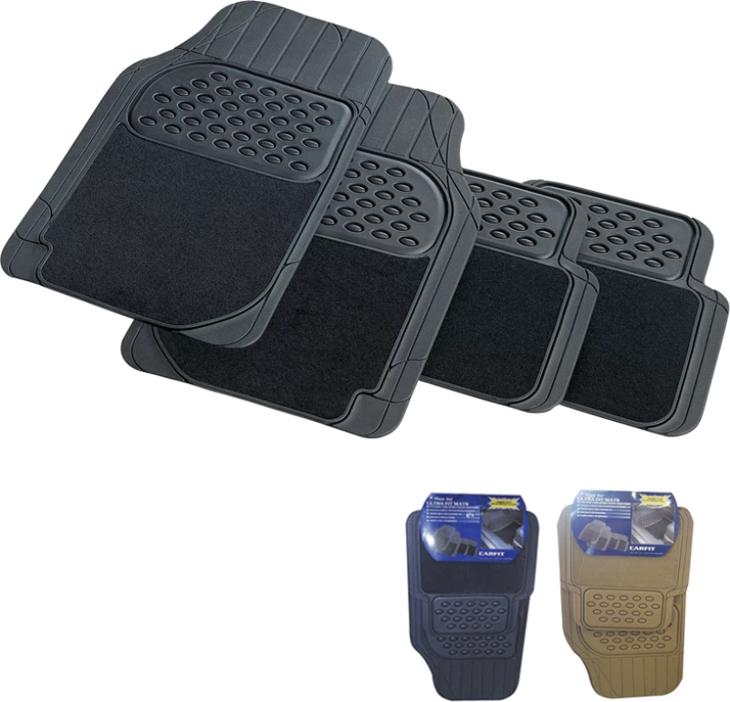 Autoline Ultra Fit Σετ Πατάκια Universal 4τμχ με Μοκέτα Γκρι