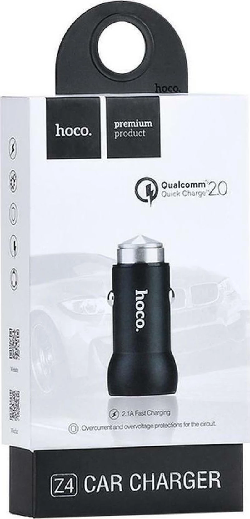 Φορτιστής Αυτοκινήτου 2.1A Hoco Z4 - Single Port - Usb - Black Hc-Z4B