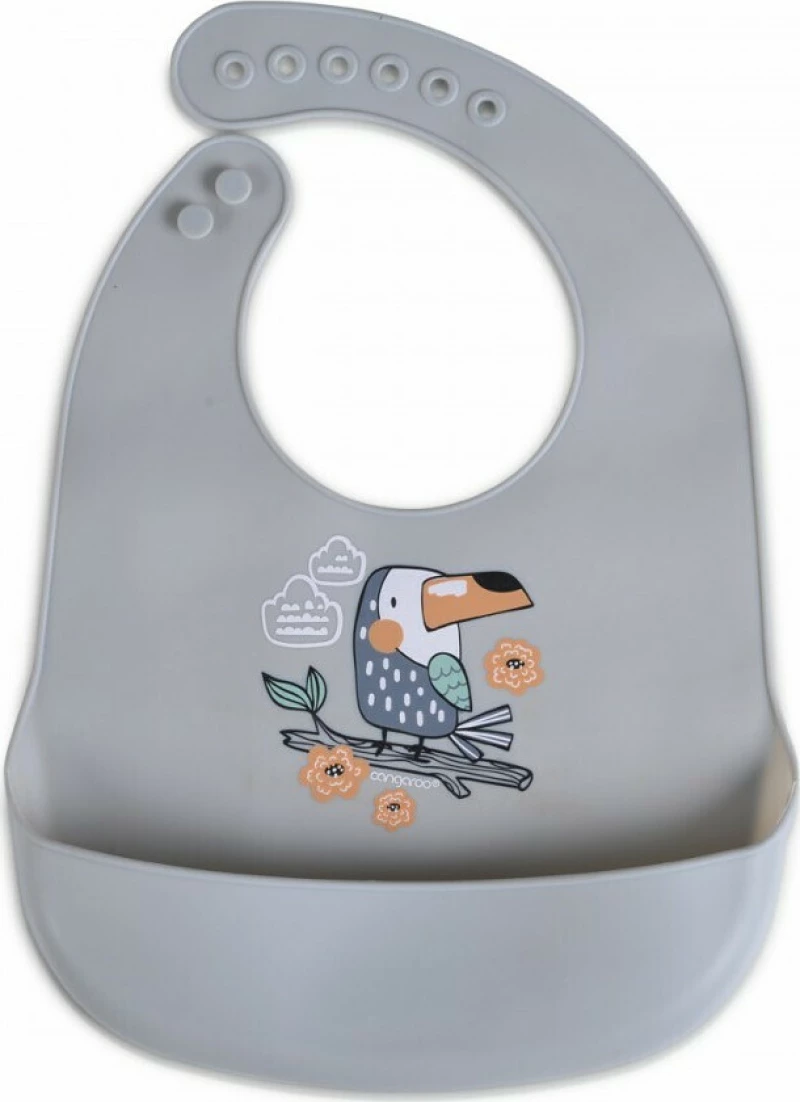 Cangaroo Σαλιάρα Σιλικόνης Rooibos Grey