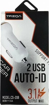 Treqa Φορτιστής Αυτοκινήτου CS-208 3.1A με Θύρες: 2xUSB