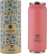 Estia Travel Cup Save The Aegean Pastel Coral 0.5lt