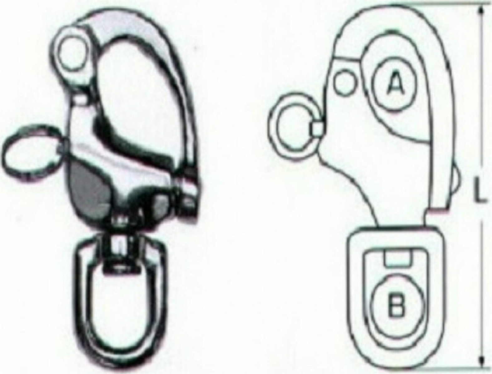 Γάντζος με πύρο και στριφτάρι Inox A4 M8252 128mm - M8252-128
