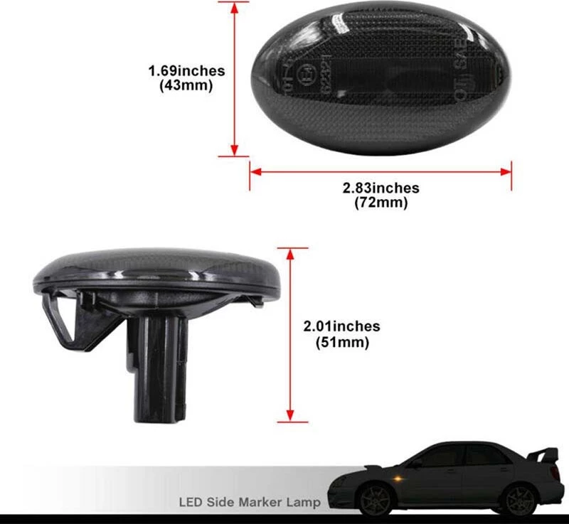 Φλας για Subaru Impreza 2002-2007 / Forester 2001-2005 / Liberty 2000-2003 Led Dynamic Φιμέ 2τμχ