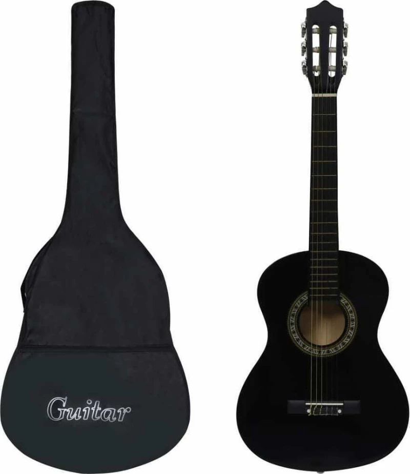 vidaXL Κλασική Κιθάρα 1/2 Παιδική Classical Beginner and Kids 34" with Bag Black