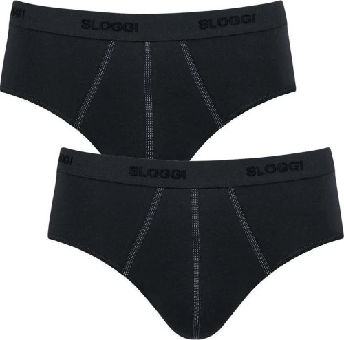 Sloggi 24/7 Midi Ανδρικά Σλιπ Μαύρα Μονόχρωμα 2Pack 10163157-0004