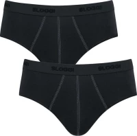 Sloggi 24/7 Midi Ανδρικά Σλιπ Μαύρα Μονόχρωμα 2Pack 10163157-0004