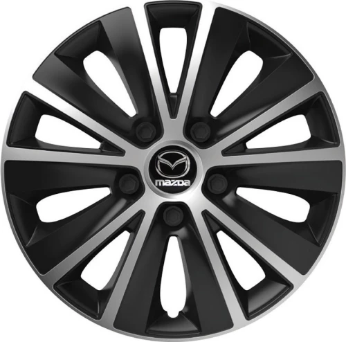 Versaco Σετ Τάσια Αυτοκινήτου Rapide με σήμα Mazda 4τμχ 15" Ασημί/Μαύρο