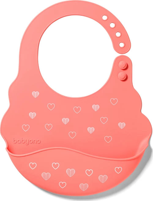 Babyono Σαλιάρα Σιλικόνης Καρδιές