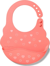 Babyono Σαλιάρα Σιλικόνης Καρδιές