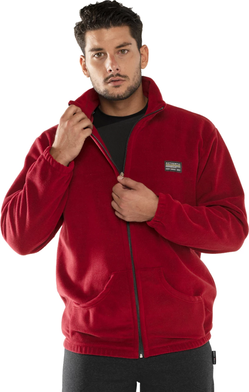 Bodymove Ανδρική Ζακέτα Fleece με Φερμουάρ Κόκκινη