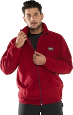 Bodymove Ανδρική Ζακέτα Fleece με Φερμουάρ Κόκκινη