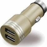 Φορτιστής Αυτοκινήτου 3.1A με Θύρες: 2xUSB Και Θραύστη Κρυστάλλων Χρυσό