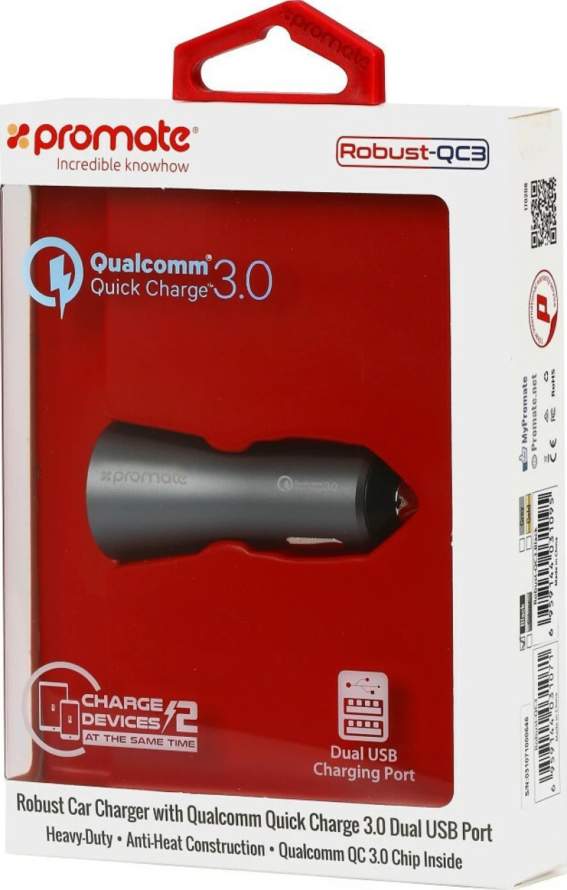 Promate Robust-QC3 Grey