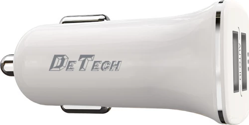 Φορτιστής Αυτοκινήτου Detech, De-C01, 5V/2.4A, 12/24V, 2 X Usb, Λευκό 14122