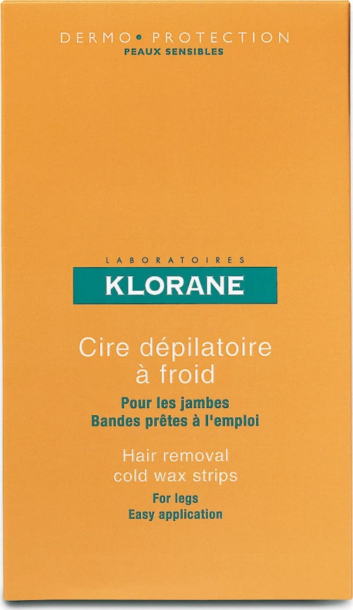Klorane Body & Legs Hair Removal Cold Wax Strips With Sweet Almond 6τμχ.