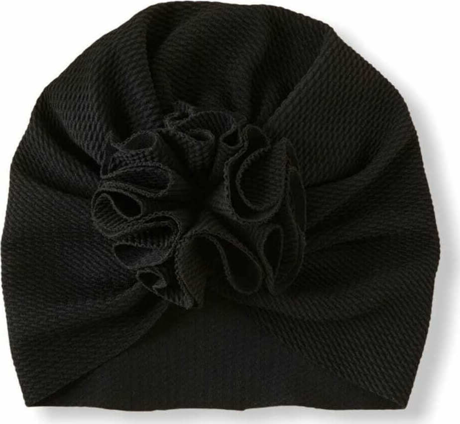 Baby Turban With Pompon - Black