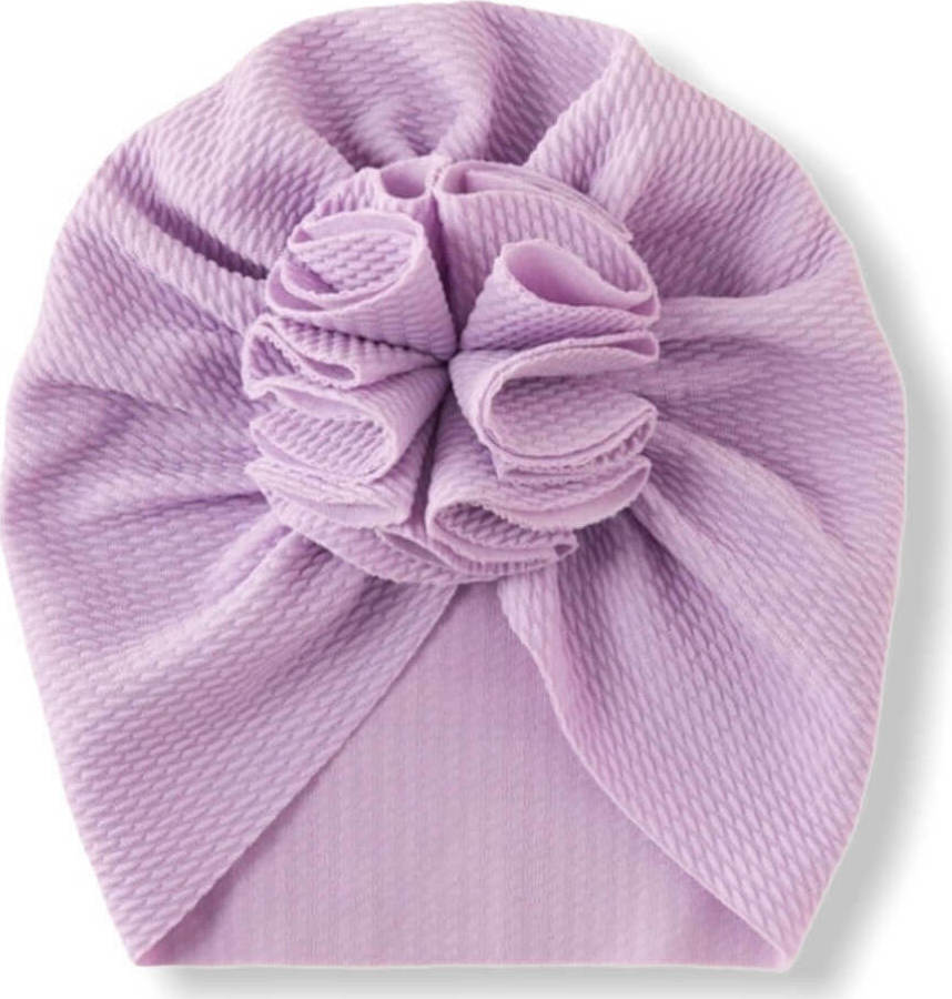 Baby Turban With Pompon - Purple
