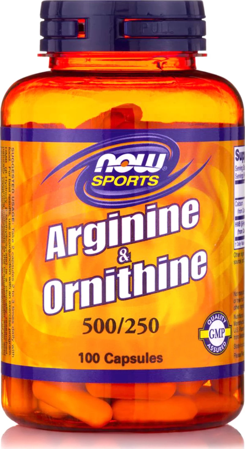 Now Foods L-Arginine & Ornithine 500/250mg 100 Κάψουλες