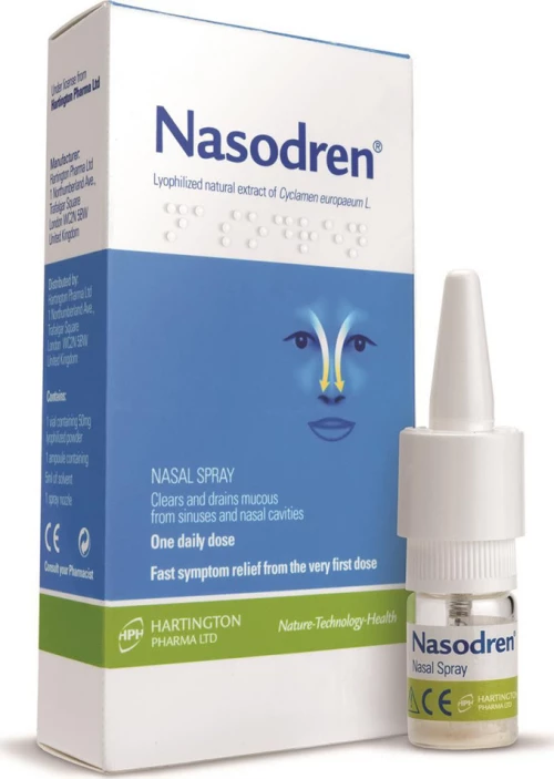 Nasodren Nasal Spray Ρινικό Σπρέι για την Αποσυμφόρηση των Ρινικών Κοιλοτήτων, 50mg