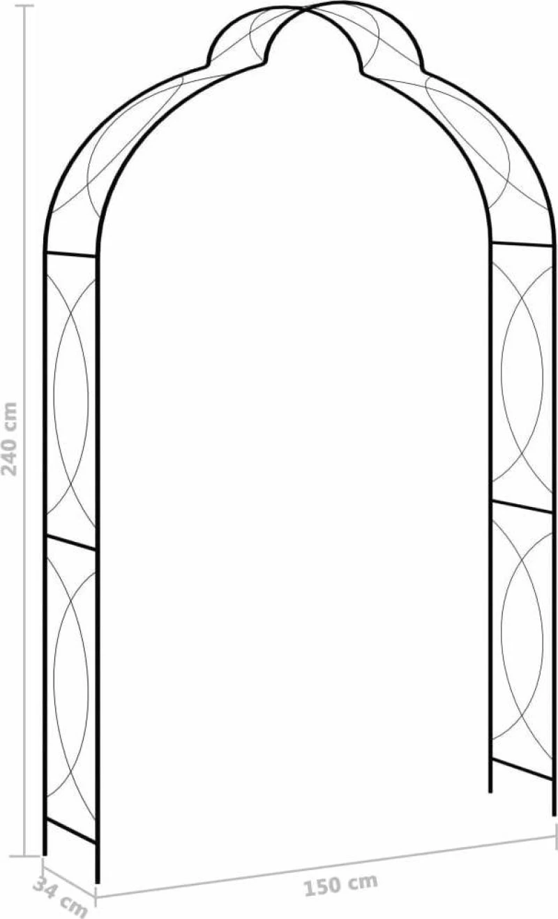 Αψίδα Κήπου 150x34x240cm Σιδερένια Μαύρη 47095