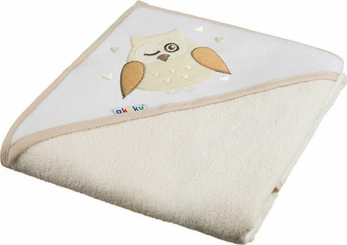 Akuku Βρεφικό Μπουρνούζι Κάπα Owl Cream