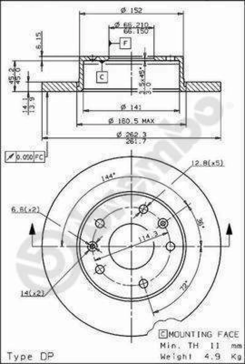 Brembo 08 7814 10 Δισκοι Φρενων Μπροστα LR-FREELANDER