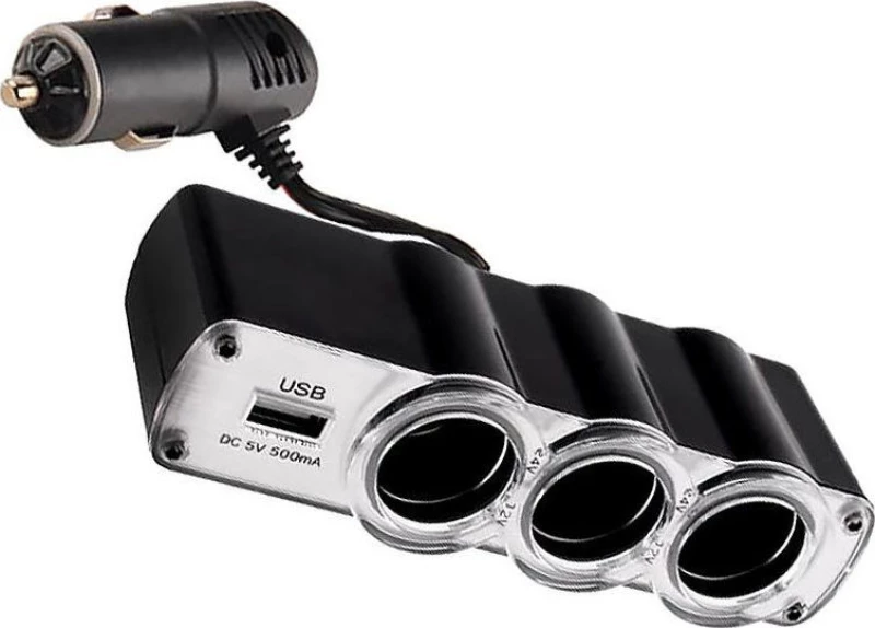 Αντάπτορας Αυτοκινήτου Wf-0120 1Usb & 3 Dc 24V/12V
