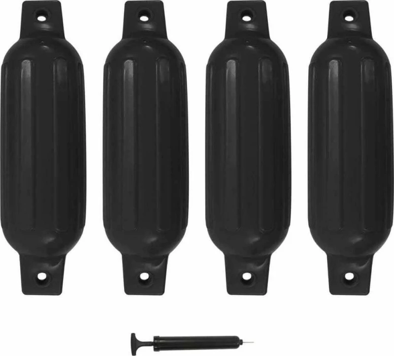 vidaXL Μπαλόνια Σκάφους PVC 41x11.5 Μαύρο 4τμχ