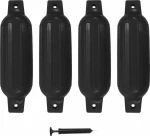 vidaXL Μπαλόνια Σκάφους PVC 41x11.5 Μαύρο 4τμχ