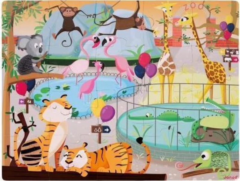 Puzzle Αφής Μια Μέρα στον Ζωολογικό Κήπο 20pcs Janod