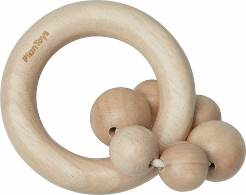 Plan Toys Κουδουνίστρα με Χάντρες Natural